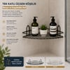 K13-097 ( Tek Katlı & Üçgen ) ( Siyah ) ( Metal ) Banyo Köşelik & Duşkabin Raf