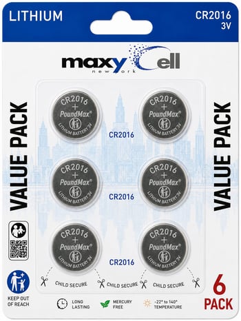 6 Adet Maxycelllityum Cr2016 Düğme Hücreli Pil, 3 V | 1 X Blister
