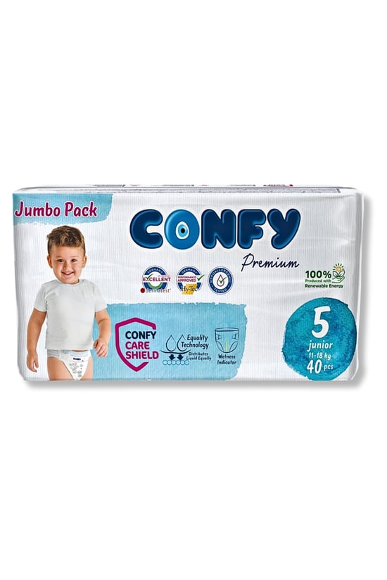 Confy Premium 5 Numara Bebek Bezi Junior 11 - 18 Kg 40 Adet
