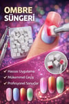 Ocean 200'lü Kalemli Ombre ve Nail Art Sünger Seti Kalemli Asu-301s