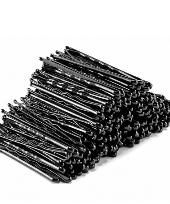Needsstore 100 Adet Kaliteli Siyah Tel Toka 5cm Kadın Saç Aksesuar Bob Pin Firkete Topuz Tutucu Toka Kına Nişan Düğün Mezuniyet Tokası