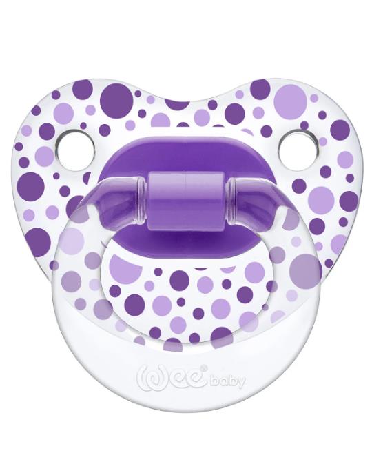 Wee Baby Şeffaf Desenli Damaklı Emzik No:2 6-18 Ay Mor
