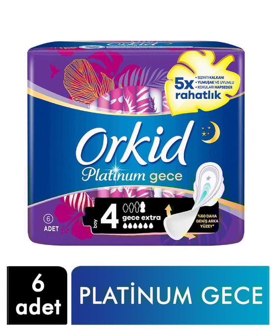 Orkid Hijyenik Ped Platinum 6'lı Gece Extra