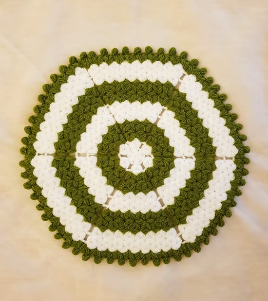 HERŞEY FIRSAT Banyo Lifi Yün El Örmesi Ceyizlik Altıgen 1 Adet - Yeşil