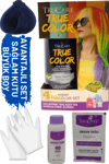 Trucare Truecolor Gece Mavisi Saç Boyası Seti Saç Açıcı ve Eldivenli
