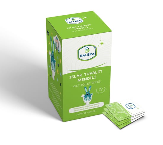Balera Islak Tuvalet Mendili Çocuklara Özel Hassasiyet 30 Adet Tekli Özel Ambalaj