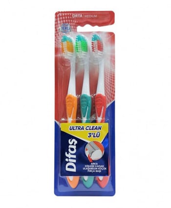 Difaş Ultra Clean Orta Diş Fırçası 3'lü