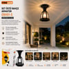 Nisaluce Ebh01-s ( E27 & Ip44 ) ( Siyah ) ( 60w ) ( Set Üstü ) (bahçe-balkon) Sokak Lambası & Armatür