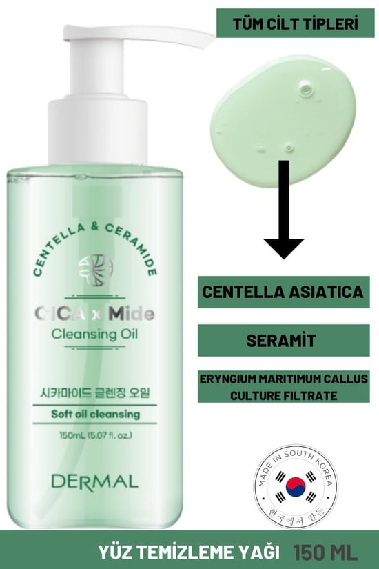 Dermal Cica X Mide Cleanser Oil Centella Asiatica ve Seramid Özlü