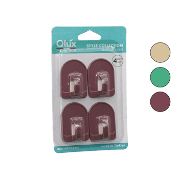 Qlux L-00953 ( 4pcs ) Dome Askı No-1 ( Rekli Plastik ) ( Yapışkanlı Montaj )
