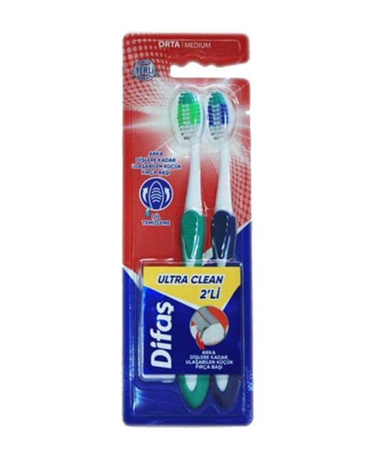 Difaş Ultra Clean Orta Diş Fırçası 2'li X 12'li Paket