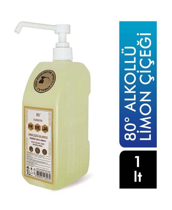 Pereja 80° Alkollü Kolonya 1000 Ml Pompalı Limon Çiçeği