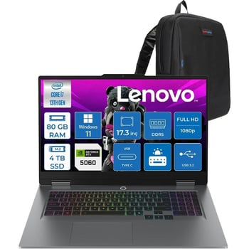 Lenovo Loq 17ırx10 Intel Core I7 13700hx 80gb Ddr5 4tb Ssd Rtx5060 8gb 115w Windows 11 Pro 17.3 Inç