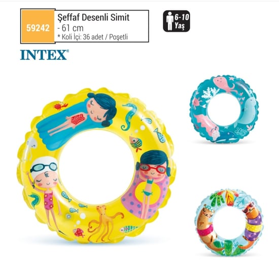 Intex 59242 Şeffaf Desenli Simit 61 Cm