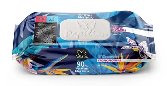 Papilion Islak Havlu Tropic Flowers 90'lı Tropik Çiçekler X 24