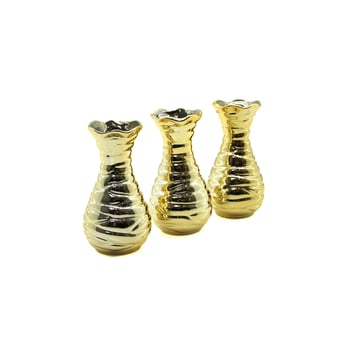 İ12-103 ( Vazo & Orta ) ( Gold & Seramik ) Biblo & Dekoratif Süs Eşyası