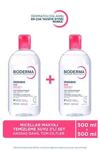 Bioderma Sensibio H2o Micellar Makyaj Temizleme Suyu 2'li Set 500ml