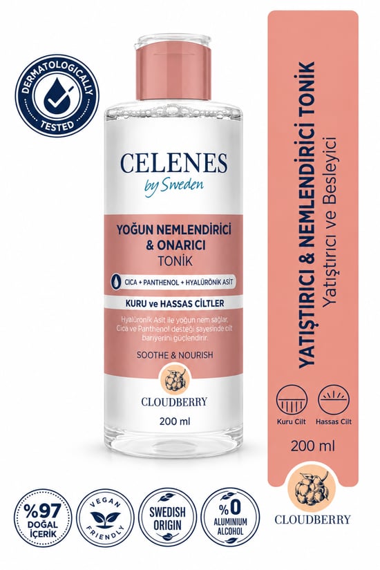 Cloudberry Hyalüronik Asit İçeren Yoğun Nemlendirici ve Yatıştırıcı Yüz Toniği 200 Ml