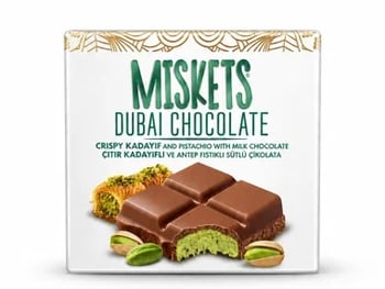 Mıskets Dubai Çıtır Kadayıflı Antep Fıstığı Dolgulu Sütlü Çikolata 200gr