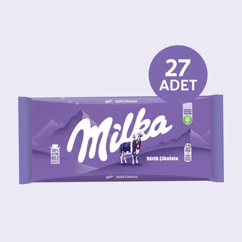 Milka Sütlü Tablet Çikolata 80 gr X 27 Adet