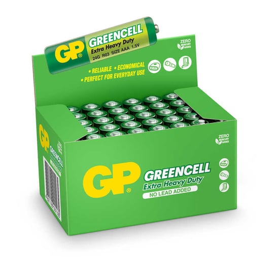 Gp Batteries Gp24g Greencell R03/1212/aaa İnce Pil, 1.5 Volt, 40'lı Kutu
