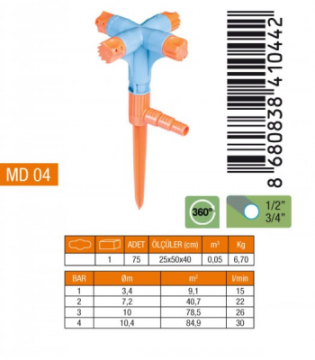 Medalyan Md-04 ( 4lü & Normal ) Sprink Fiskiye (kısa Meme)