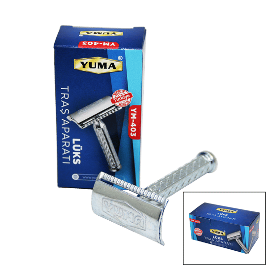 Yuma Ym-403 ( Lüx Kutulu ) ( Metal Nikel & Klasik ) Traş Aparatı ( Jilet Takmalı )