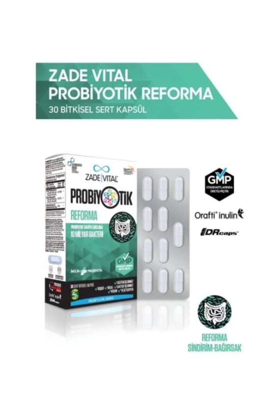 Zade Vital Probiyotik Reforma Takviye Edici Gıda 30 Bitkisel Kapsül