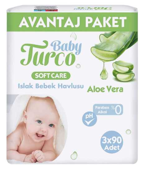 Baby Turco Islak Havlu 3x90'lı Aloevera