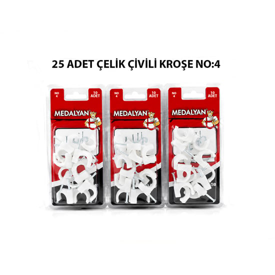 Medalyan Dl-40 ( No-4 ) ( 25pcs ) Çelik Çivili Kroşe
