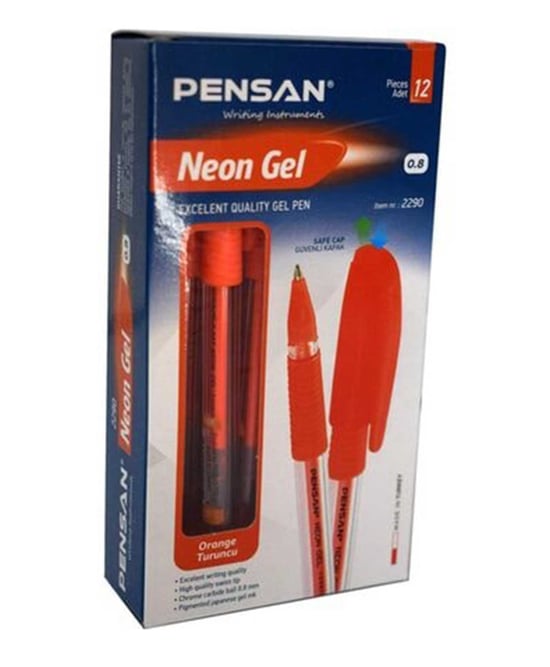 Pensan Neon Jel Kalem Turuncu 12'li