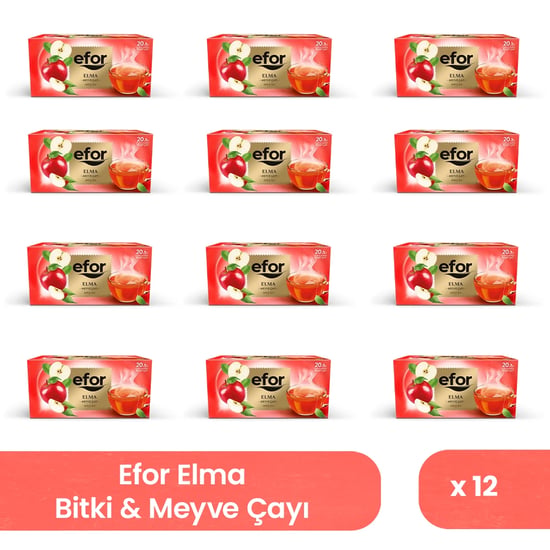 Efor Elma Bitki ve Meyve Çayı 2 Gr X 20 Süzen Poşet - 12'li Koli