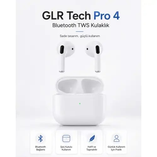 Diyarı Fırsat Pro 4 Kablosuz Tws Kulaklık Bluetooth Bağlantılı Şarj Kutulu Kulak İçi Model