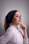 Hürrem Bone Lacivert Pratik Hazır Geçmeli İç Bone Viskon Kumaş Çapraz Boru Tek Bantlı 3005_02