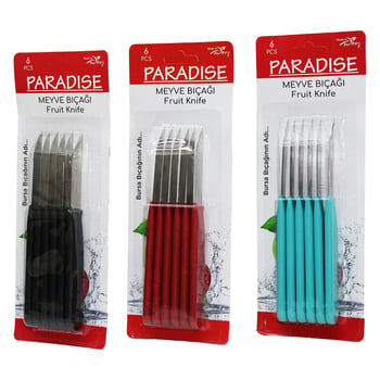Paradise ( 6pcs ) Meyve Bıçak Renkli Plastik Saplı