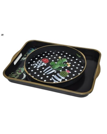 İsra 2'li Siyah Tepsi Çeşitleri-farklı Desenlerde