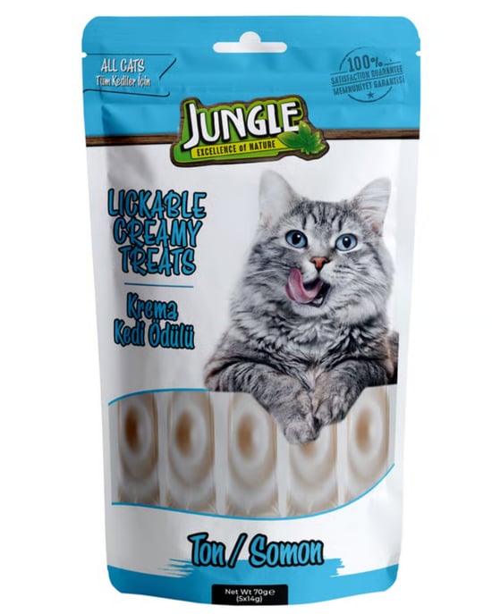 Jungle 14 Gr *5'Li Krema Kedi Ödül Maması Ton & Somon  Jngc-002