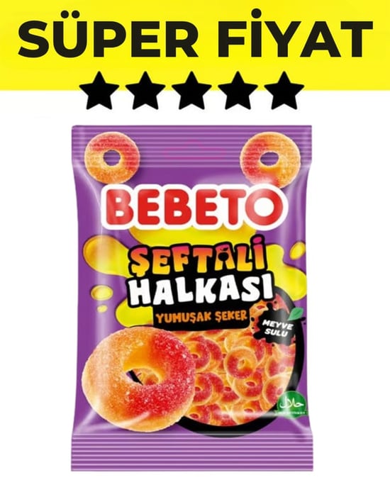 Bebeto Şeftali Halkası 80 Gr Jelly
