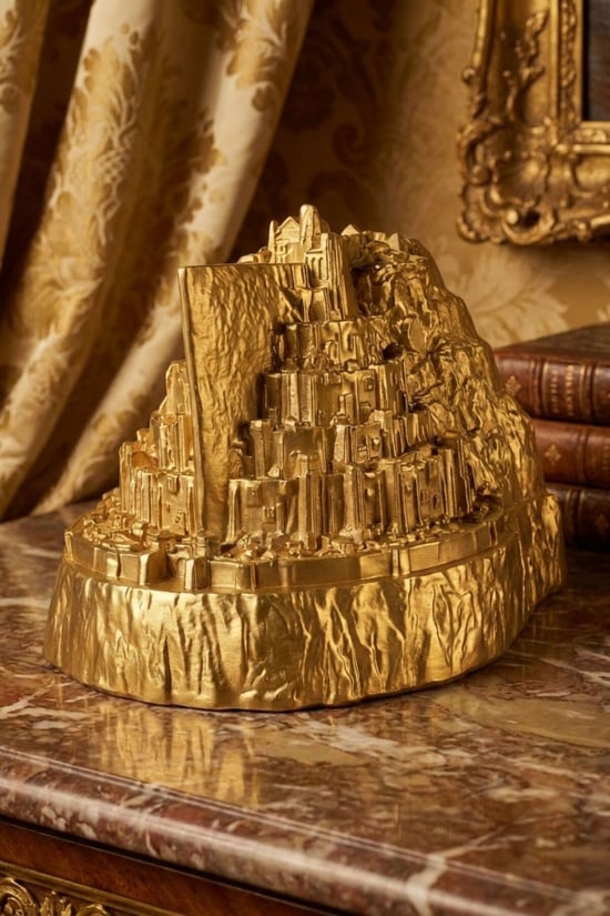 Dekoratif Obje Biblo Ev Dekorasyon Heykel Salon Masa Üstü Süs Eşyası Altın Renk Model 40