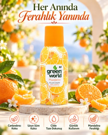 Green World Aerosol Sprey Kolonya 150 Ml - Mandalina