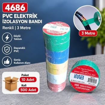 İma Renklı 3 Metre Elektrik Bandı