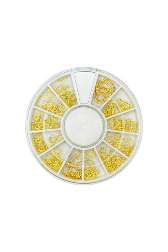 Misyul Tırnak Süsleme Taşı 12 Gözlü Mix Paket Gold Geometrik Mıs-2084