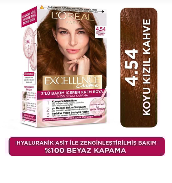 Loreal Paris Creme Saç Boyası 4.54 Koyu Kızıl Kahve