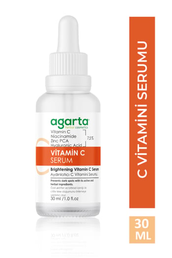 Süper Aydınlatıcı ve Ton Eşitleyici C Vitaminli Serum 30 Ml (%7,5 Vitamin C, Niacinamide, Zinc Pca)