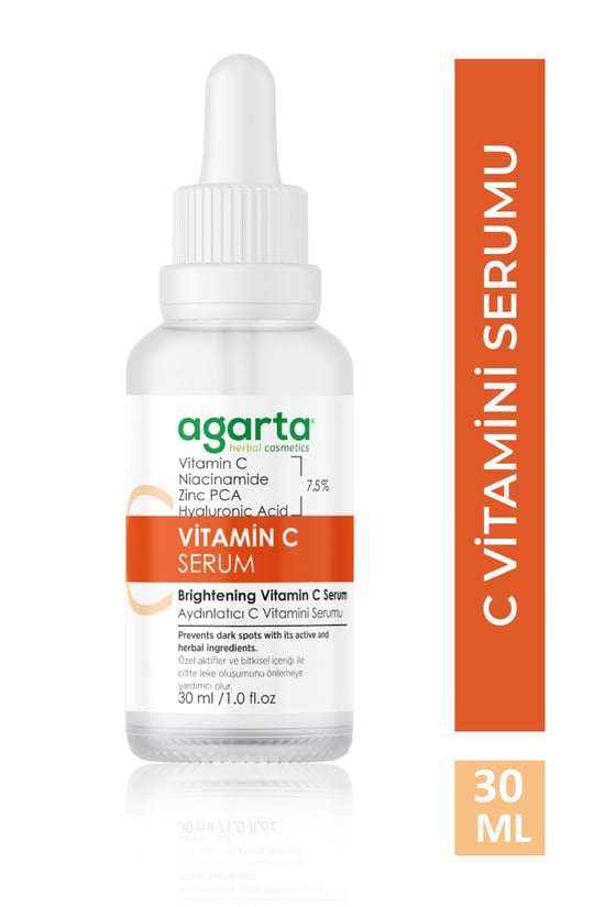 Süper Aydınlatıcı ve Ton Eşitleyici C Vitaminli Serum 30 Ml (%7,5 Vitamin C, Niacinamide, Zinc Pca)