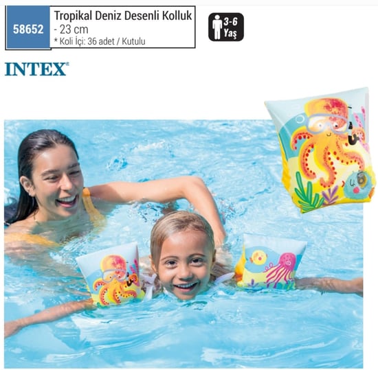 Intex 58652 Tropikal Deniz Desenli 23 Cm Kolluk