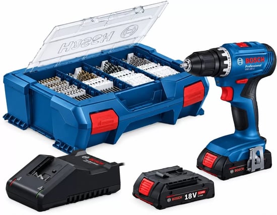 Bosch Gsb 18v-45 18v-2x2.0 Ah Darbeli Vidalama+63 Parça Set 0615a5007g