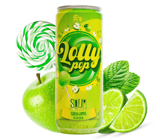Lolly Pop Sour Green Apple Flavor Sparkling 330 Ml