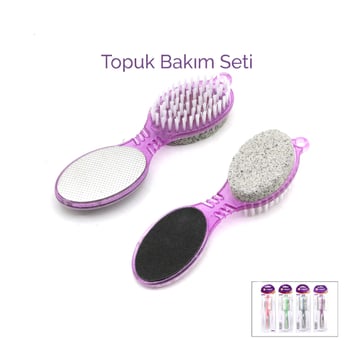 Vigor K-6103 ( 4in1 ) Ayak & Topuk Bakım Seti ( Fırça & Topuk Taşı & Metal Törpü & Zımpara Törpü )