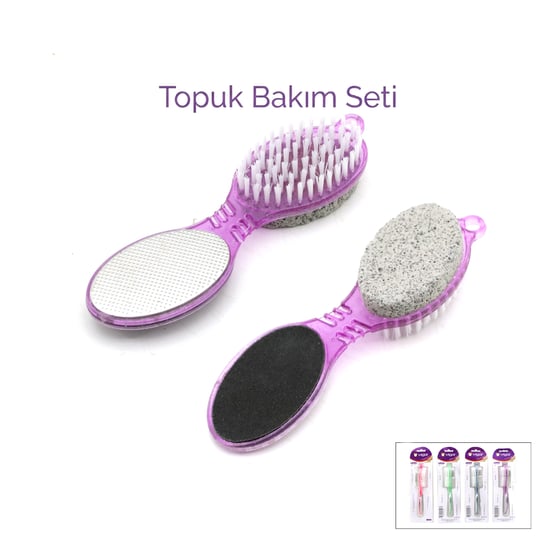 Vigor K-6103 ( 4in1 ) Ayak & Topuk Bakım Seti ( Fırça & Topuk Taşı & Metal Törpü & Zımpara Törpü )
